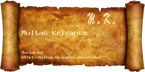 Multas Krizanta névjegykártya